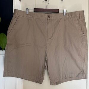 Nautica Deck Short Men's 46 W flat front khaki shorts NWT 100% cotton 10" inseam